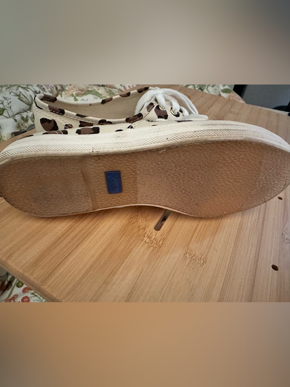 Keds Leopard-Print Canvas Sneakers in Cream and Brown - Picture 3 of 3